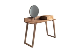 Coiffeuse avec miroir pivotant - Imitation noyer
