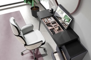 Chaise de bureau à roulettes - 
Blanc et noir