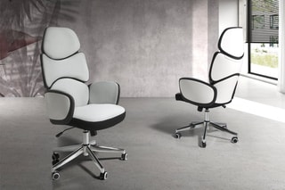 Chaise de bureau à roulettes - 
Blanc et noir