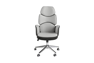 Chaise de bureau à roulettes - 
Blanc et noir