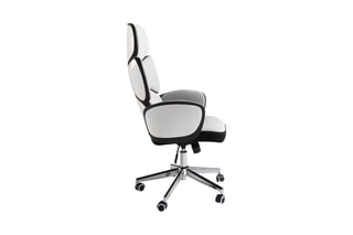 Chaise de bureau à roulettes - 
Blanc et noir