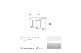 Buffet 4 portes - Blanc