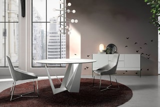 Buffet 2 portes - Blanc et transparent