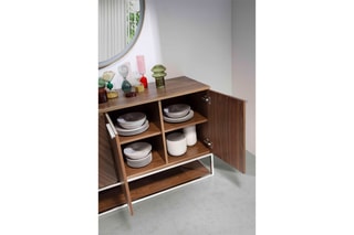 Buffet 4 portes en noyer - 160 x 80 x 46 cm