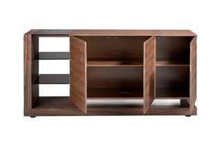 Buffet 3 portes Imitation noyer et noir