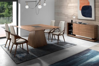Buffet 3 portes Imitation noyer et noir