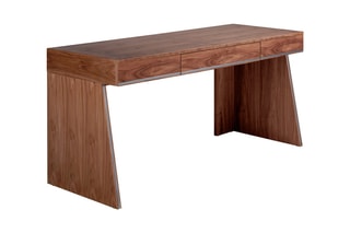 Bureau Imitation noyer et argenté