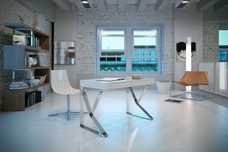 Bureau - Blanc et argenté