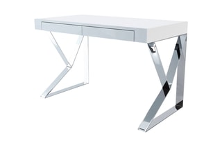 Bureau - Blanc et argenté