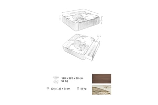 Table basse - 120 x 28 x 120 cm