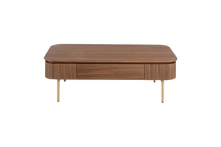 Table basse 1 tiroir en noyer - 120 x 37 x 60 cm