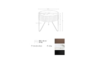Table d’angle - Imitation noyer et marbre