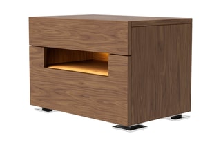 Table de chevet avec LED - Imitation noyer
