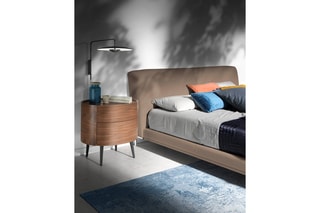 Table de chevet - Imitation noyer et noir