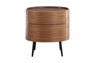 Table de chevet - Imitation noyer et noir