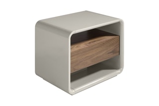 Table de chevet Gris et naturel