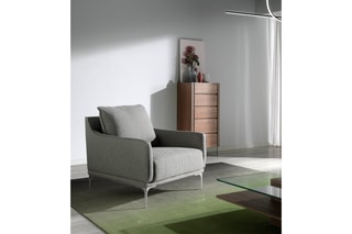Chiffonnier 5 tiroirs - Imitation noyer et transparent
