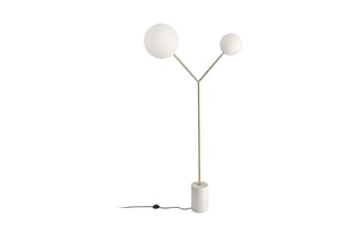 Lampadaire Doré et blanc