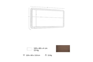 Miroir - 120 x 4 x 60 cm - Naturel