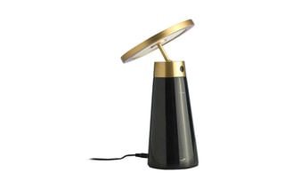 Lampe de table en marbre Noir et doré