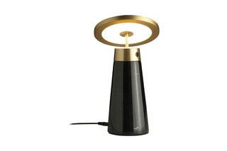 Lampe de table en marbre Noir et doré