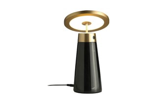 Lampe de table en marbre Noir et doré
