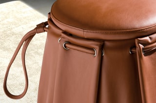 Pouf 2-en-1 - Marron - En cuir