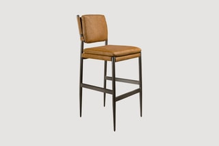 Tabouret de bar en cuir - 49 x 55 x 112 cm