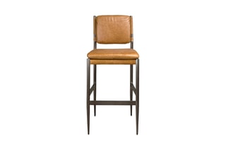 Tabouret de bar en cuir - 49 x 55 x 112 cm