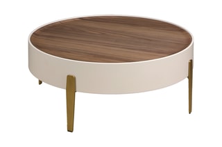 Table basse en bois de noyer - 92 x 92 x 35 cm