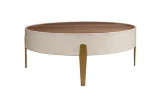 Table basse en bois de noyer - 92 x 92 x 35 cm