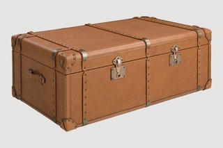 Banc-coffre - Marron - En cuir