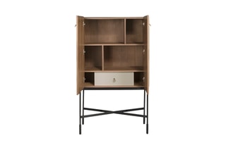 Buffet 2 portes en bois de noyer - 90 x 40 x 150 cm