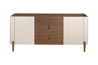 Buffet 2 portes en bois de noyer - 180 x 47 x 80 cm