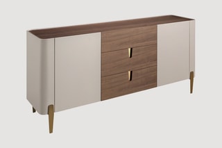 Buffet 2 portes en bois de noyer - 180 x 47 x 80 cm