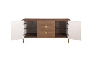 Buffet 2 portes en bois de noyer - 180 x 47 x 80 cm