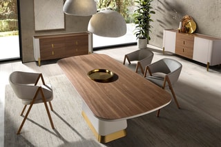 Table à manger en bois de noyer - 200 x 95 x 76 cm