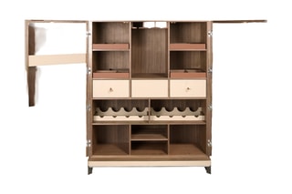 Buffet 2 portes en bois de noyer - 120 x 50 x 150 cm