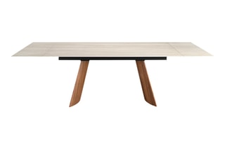 Table à manger extensible en marbre - 180 x 100 x 76 cm