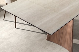 Table à manger extensible en marbre - 180 x 100 x 76 cm