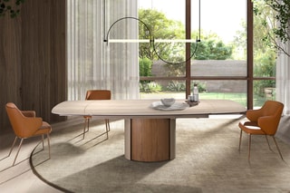 Table à manger extensible en marbre - 180 x 100 x 76 cm