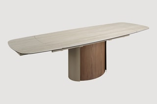 Table à manger extensible en marbre - 180 x 100 x 76 cm