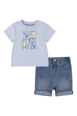 T-shirt et short en jean - Bleu