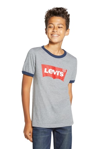 T-shirt - Blanc, rouge, bleu et gris