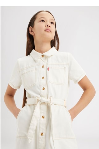 Robe en jean en coton biologique - Blanc