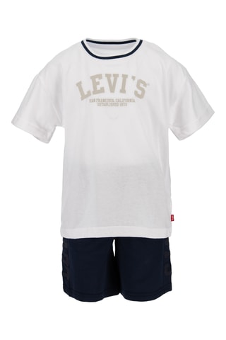 T-shirt et short - Blanc, bleu et gris
