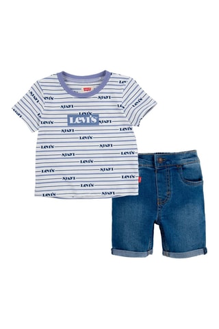T-shirt et short - Blanc et bleu