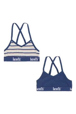 2 brassières - Bleu, vert et jaune