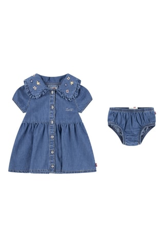 Robe et bloomer en jean - Rouge et bleu