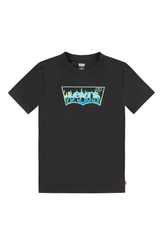 T-shirt en coton biologique - Noir, bleu et jaune